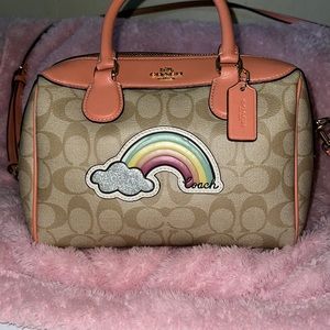 Coach Rowan Signature Canvas Rainbow Patch Crossbody